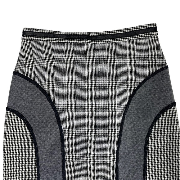 JEAN PAUL GAULTIER PANELED SHEATH HOUNDSTOOTH CHECK PLAID TAILORED PENCIL SKIRT - Picture 5 of 14